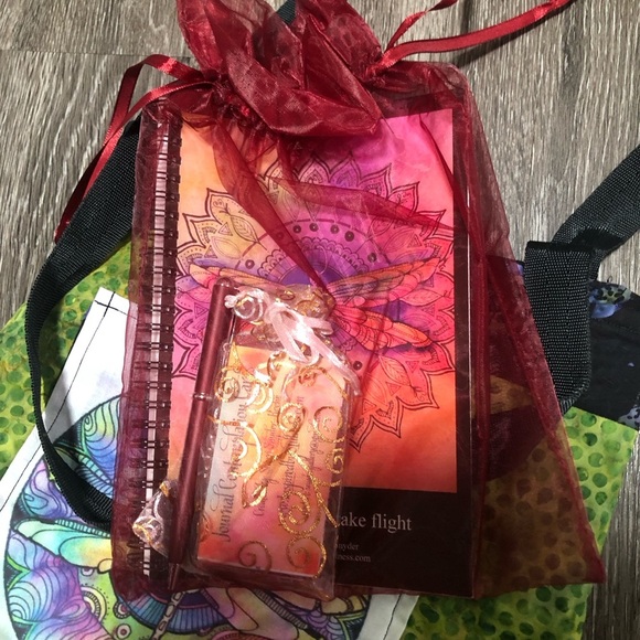 Art Inspired by Stillness Dragonfly Tote Bag & Journal Set -Hand Painted Mandala - Picture 6 of 7